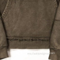 Mens Cotton Vintage Wash Hoodies Pullover Tertekan